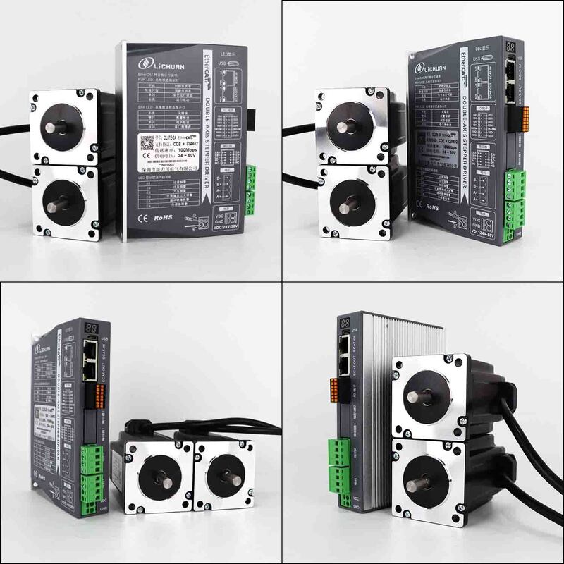 Lichuan 2A DC Open Loop Stepper Motor Drivers Kit EtherCAT 1.6N.m 2 Phase Nema24 DC24V～50V 4.0A