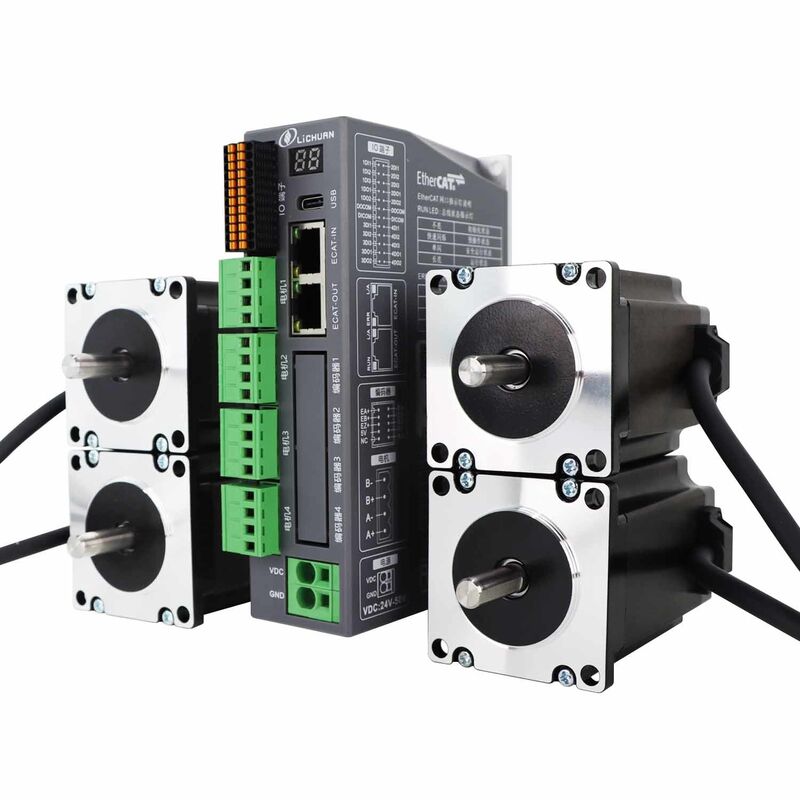 Lichuan 4A DC Open Loop Stepper Motor Drivers Kit EtherCAT 0.6N.m 2 Phase Nema23 DC24V～50V 2.5/4.0A