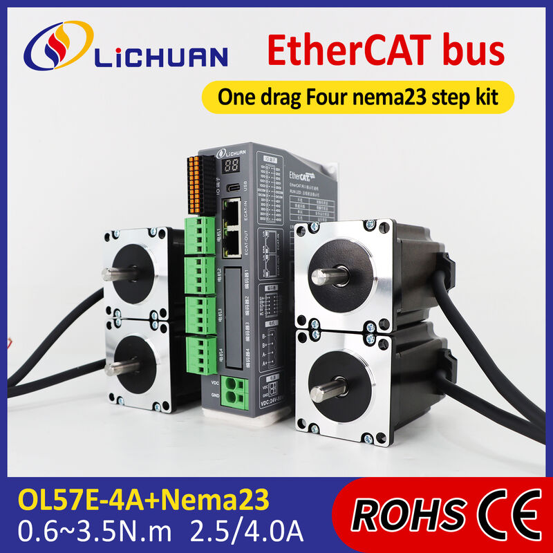 Lichuan 4A DC Open Loop Stepper Motor Drivers Kit EtherCAT 3.0N.m 2 Phase Nema23 DC24V～50V 2.5/4.0A
