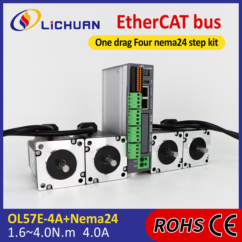 Lichuan 4A DC Open Loop Stepper Motor Drivers Kit EtherCAT 3.0N.m 2 Phase Nema24 DC24V～50V 4.0A