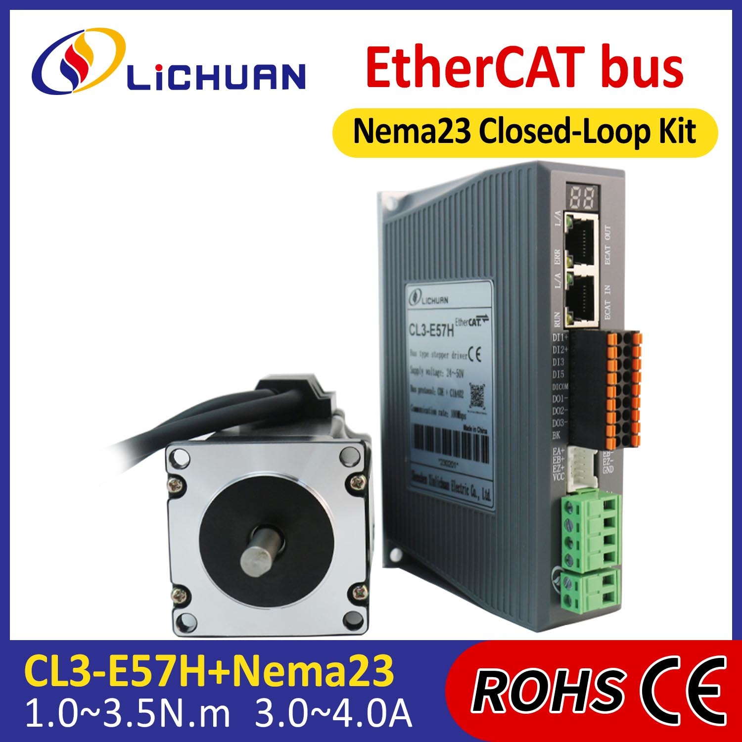 Lichuan DC Closed Loop Stepper Motor Drivers Kit 2.0N.m 2 Phase Nema23 ...