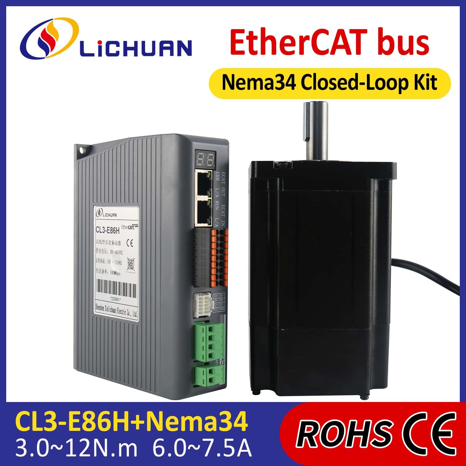 Lichuan DC/AC Closed Loop Stepper Motor Drivers Kit 8.0N.m 2 Phase ...