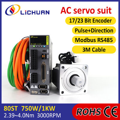 High Accuracy STO ABZ AC Servo Motor 750W 0.75KW 2.39N.M 220V 4.5A 2500RPM 3000RPM IP65