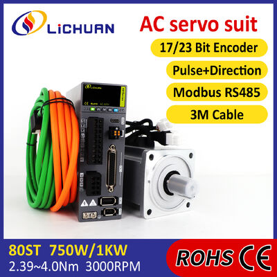 A8 Yüksek Hassasiyetli AC Servo Motor STO ABZ 1000W 1KW 3.2N.M 220V 5.8A 2500 3000RPM IP65