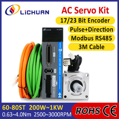 200W 0.2KW 0.637N.M 220V 1.6A 3000RPM IP65 AC Servo Motor And Driver