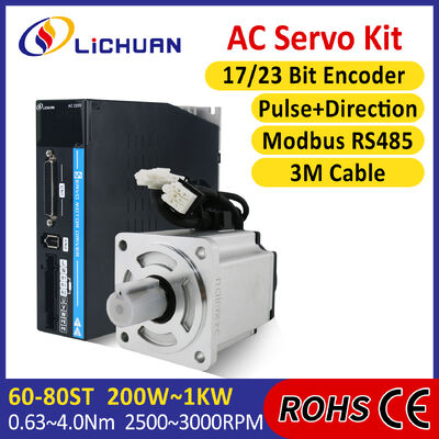 Lichuan AC Servo Motor Drivers Kit A5 LC10P 600W 0.6KW 1.91N.m 220V 3.3A 3000RPM IP65