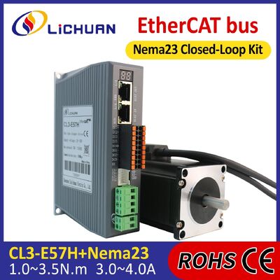 Kit de Drivers para Motor de Passo de Circuito Fechado Lichuan DC 3.5N.m 2 Fases Nema23 DC24V～48V 4.0A 1000PPR