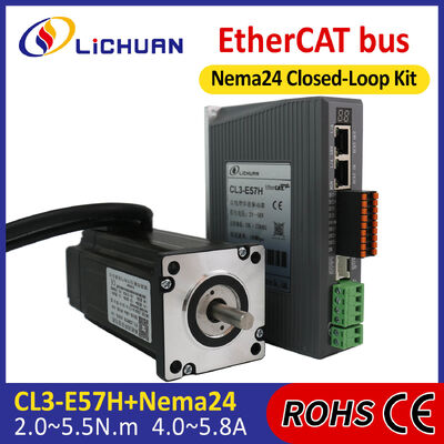 Lichuan DC Closed Loop Stepper Motor Drivers Kit 5.5N.m 2 Phase Nema24 DC24V～48V 5.8A 1000PPR