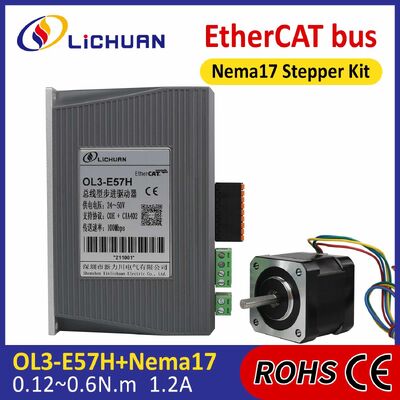 1.2A ไดรเวอร์สเต็ปเปอร์มอเตอร์แบบวงเปิด Lichuan DC 0.6N.M 2 เฟส Nema17 DC24V-48V