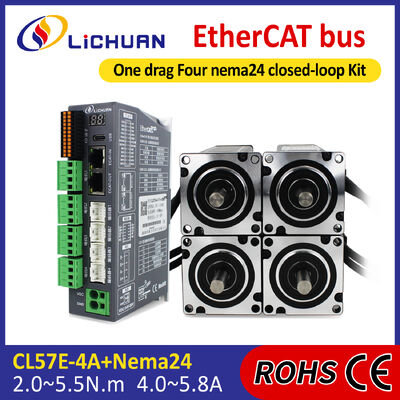 Lichuan 4-Axis DC Closed Loop Stepper Motor Drivers Kit 2.0N.m 2Phase Nema24 DC24V~50V 4.0/4.5/5.0/5.8A 1000PPR
